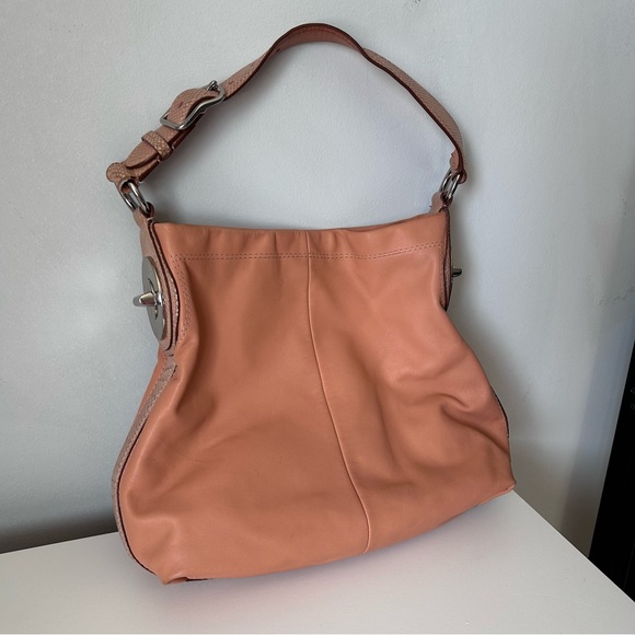Coach Penelope Shoulder Hobo Bag in a Peach Coral Leather - Picture 7 of 13